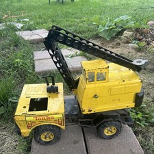 Vintage Mighty Tonka Crane Truck Pressed Steel Toy Turbo-Diesel XMB-975