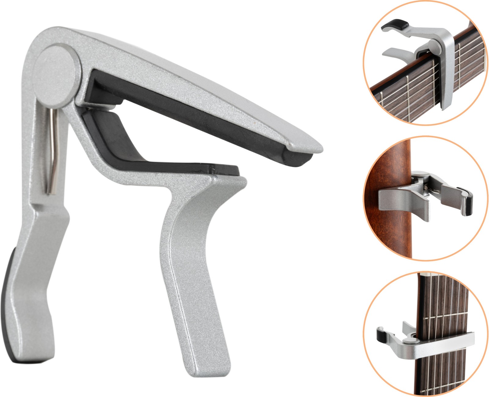 Kapodaster Capodaster Kapo Capo classica acustica per chitarra Guitar Clamp argento foto 4