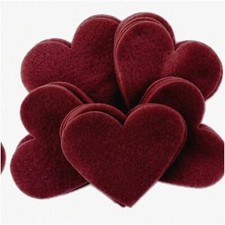 Set of 28 Red Felt Hearts for Crafts and Decorations