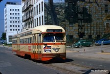 DSR Detroit PCC Trolley Streetcar #229 1954 35mm Original Kodachrome Slide