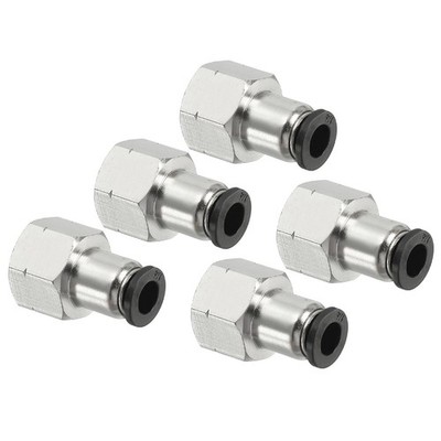 5 x Female Straight 1/4'' Tubing OD x 1/4'' NPT Thread Push to Connect Fittings