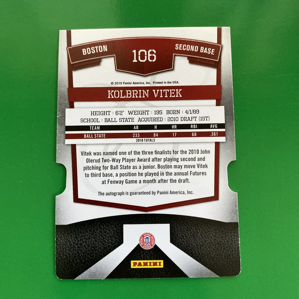 Kolbrin Vitek 2010 Donruss Elite Extra Edition Aspiration RC Auto 106 LTD 32/100 - Image 3 of 3