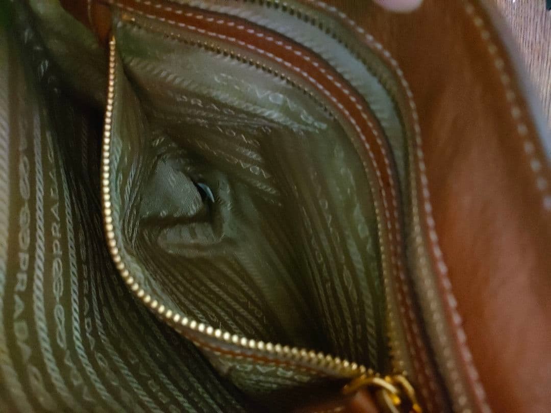 PRADA Jacquard Shoulder Bag Beige Brown thumbnail 14