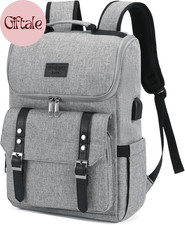 Vintage Backpack Travel Laptop Backpack with Usb Charging Port for Women Men C
