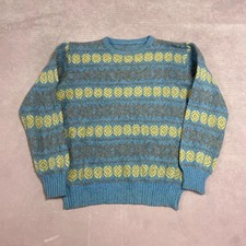 Vintage Knitted Jumper Abstract Patterned Knit Sweater Women's M 12-14 