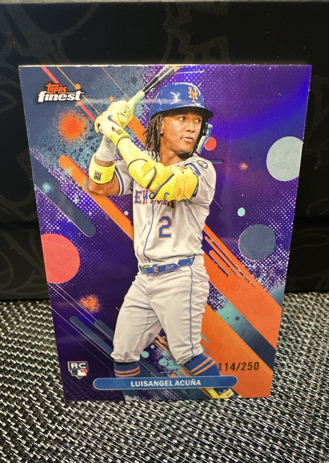 2025 Topps Finest - Common Luisangel Acuna #52 Purple Refractor /250 (RC) Mets