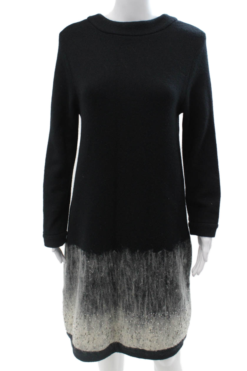 Diane Von Furstenberg Womens Sweater Dress Black Mock Neck Knee Length Size MFree Shipping in US $100+ Orders | $6.95 Orders Below