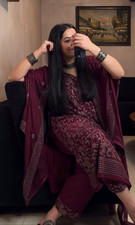 Collection Purple Georgette Silk Kurta Palazzo With Dupatta For Women  Girls