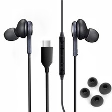 2025 New USB-C in-Ear Earbuds Stereo Headphones for Samsung Galaxy Z Black