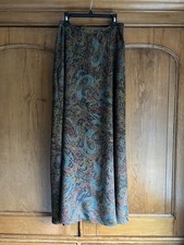 Ralph Lauren Brown Paisley Prairie Skirt Midi Peasant Vtg 90s Womens Size 4