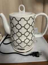 BELLA Electric Ceramic 1.5 L Tea Kettle Model KE7937-A White  Silver