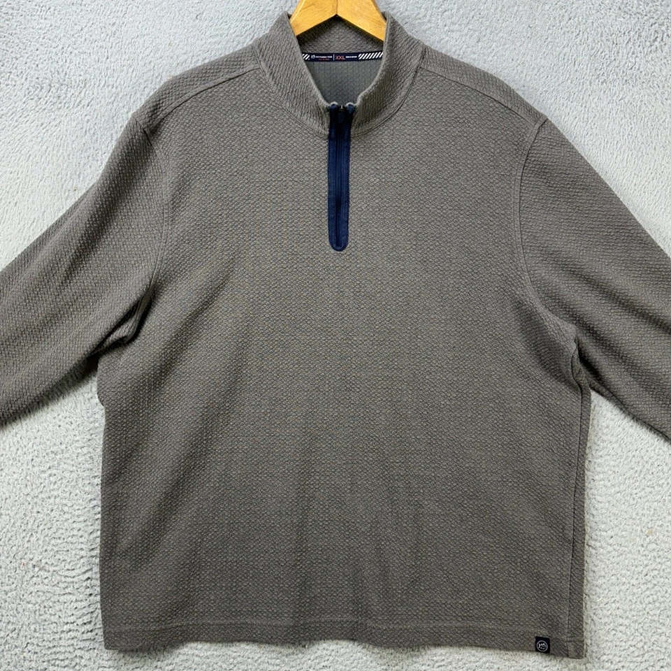 Sudadera Southern Tide Tide To Trail Para Hombres 2XL Gris Seersucker Cuarto Cremallera Logo Foto 3 de 4