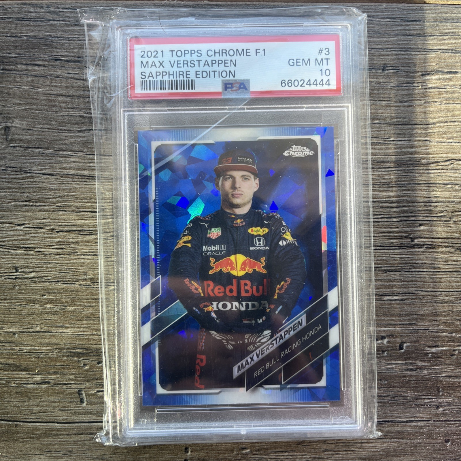 2021 Topps F1 Chrome Sapphire Max Verstappen Portrait PSA 10