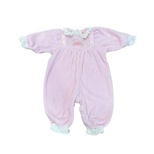 Vintage Carters Baby Girl One Piece Velour Sleeeper Pink 3 Months Up To 13 Lbs