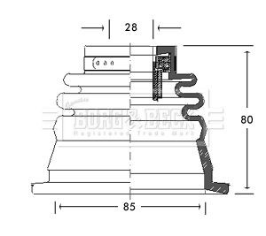 BORG & BECK BCB2650 Drive Shaft Bellow Kit Front Right Fits Opel Movano Renault