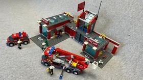 Lego City Fire Station #7945 With Minifigs, Missing 2 Pieces, No Box or Manual