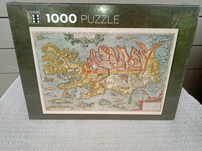 Nordic Games 1001 Islandia aka Iceland 1590 Map 1000 Piece Jigsaw Puzzle  Sealed