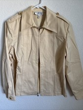 St. John Sport Women  s Marie Gray Yellow Gold Zip Front Jacket Coat Size Small