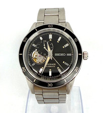 Seiko Men's Presage 60s Style Steel Bracelet Automatic Open Heart Watch SSA425