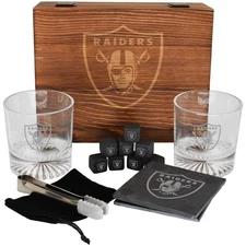 The Memory Company Licensed NFL Wood Boxed Drinkware Gift Set - Includes 2 Pr...