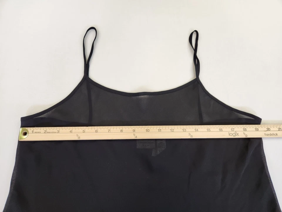 Camiseta sin mangas Covington para mujer 16 negra correa de espagueti transparente suelta debajo de la capa Foto 2 de 4