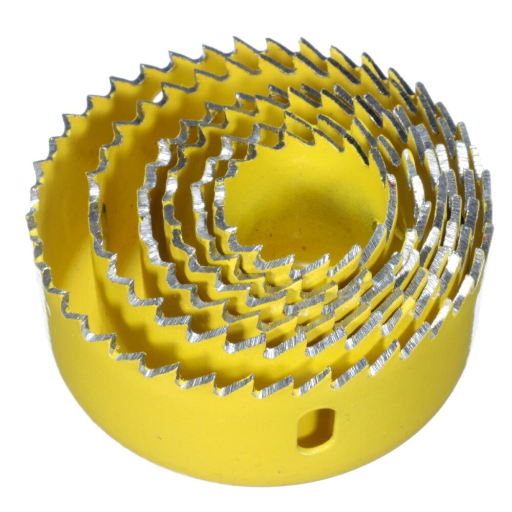 8Pcs Drill Bits Kit with 2 Mandrels Hole Saw Set Wood Plastic Sheet Alloy Cutter