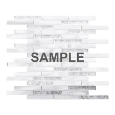 Aluminum Metal Silver Foil Glass Brick Joint Mosaic Tile Kitchen Bath Backsplash