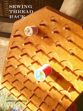 Vintage Sewing Thread Spool RACK wood - 51 pegs