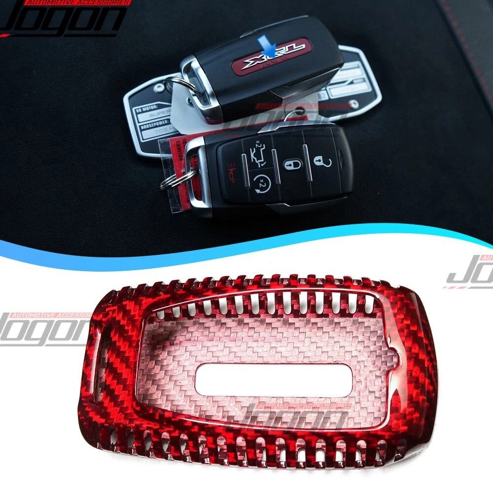 RED Carbon Remote Key FOB Cover Entry Keyless Cap For Dodge Ram 1500 TRX 2021-24 - Picture 1 of 12