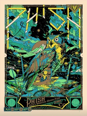 Phish Dicks Aug 31st 2012 Poster Night 1 Green Variant S/N Tyler