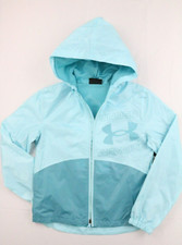 Under Armour Youth Printed Full-Zip Woven Jacket Hooded Windbreaker Lined Sz M