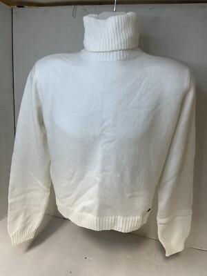 Hollister Sweater Women's Cropped Knit Pullover Turtleneck White XSmall,  Small
