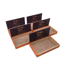 Lot of 5 Aganorsa Leaf Supreme Leaf Empty Wooden Cigar Boxes 9.5x6x1.25 #33