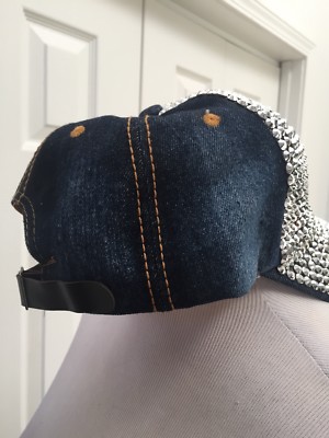 Distressed Vintage Style Rhinestone Bling Baseball Cap  display picture 1