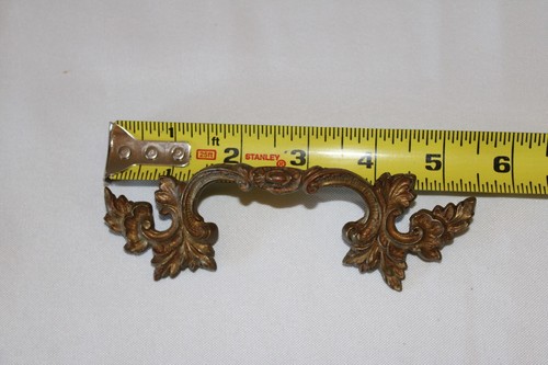 Antique Brass Furniture Pulls French Leaves 5 1/2" Matching Set 6 - Picture 4 of 13