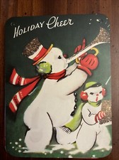 Christmas Decor Holiday VINTAGE STYLE Die Cut Cardboard 4 X 6  