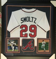 John Smoltz Signed Atlanta Braves 36x39 Framed Signed Jersey (JSA COA) 3084 K's