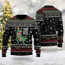 Funny Tree Rex Ugly Christmas Sweater,Dinosaur T-Rex Xmas Sweatshirt,Dino Lover