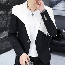 Korean Slim Fit Suit Jacket Men's Western Top Casual Autumn One Button Suit Coat