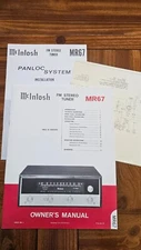 McIntosh MR67 Owner's Manual, Panlock System Installation Manual, and Schematic