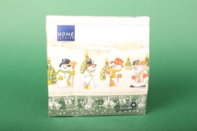 Home Fashion Servietten ''Snowman Meeting'' 33x33 cm Schneemann Winter Serviette
