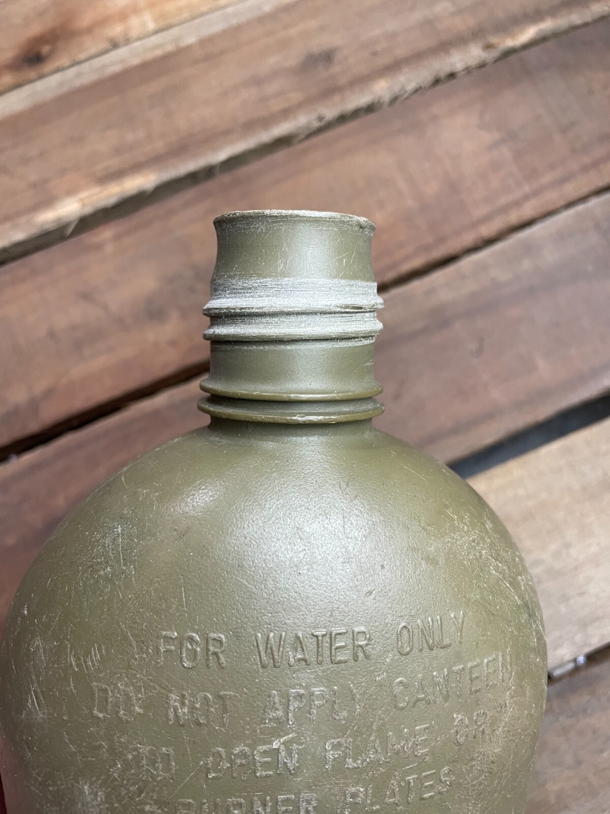 US Military 1 Quart Canteen Hard Plastic OD Green 1QT NBC Cap Army Field Gear VG