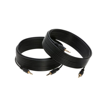 2-Pack -12ft 3.5mm AUX Audio Cable Male/Male Stereo Cord for Car, Phone, Speaker