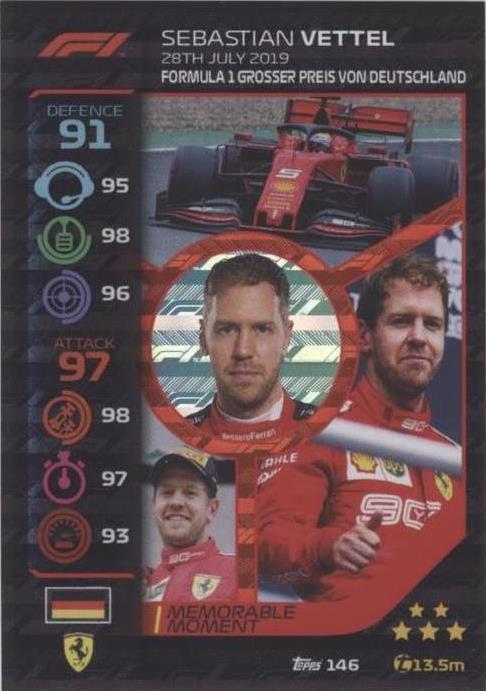 2020 Topps F1 Turbo Attax - Sebastian Vettel #146 - 1 of 1