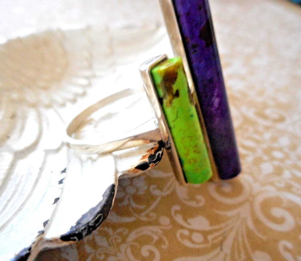 Anillo Jay King Modernista Plata Esterlina Charoite & Gaspiete Talla 11.25 B36B Foto 3 de 4