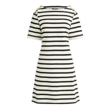 J Crew Tie-back mini dress in stripe Womens XL Black