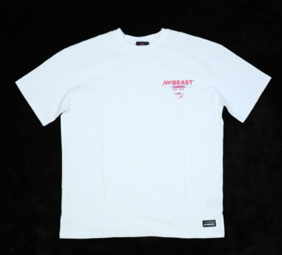 Mr Best YT Retro Est 2012 Short Sleeve Tee Pink Logo White Crew T-Shirt Mens XL