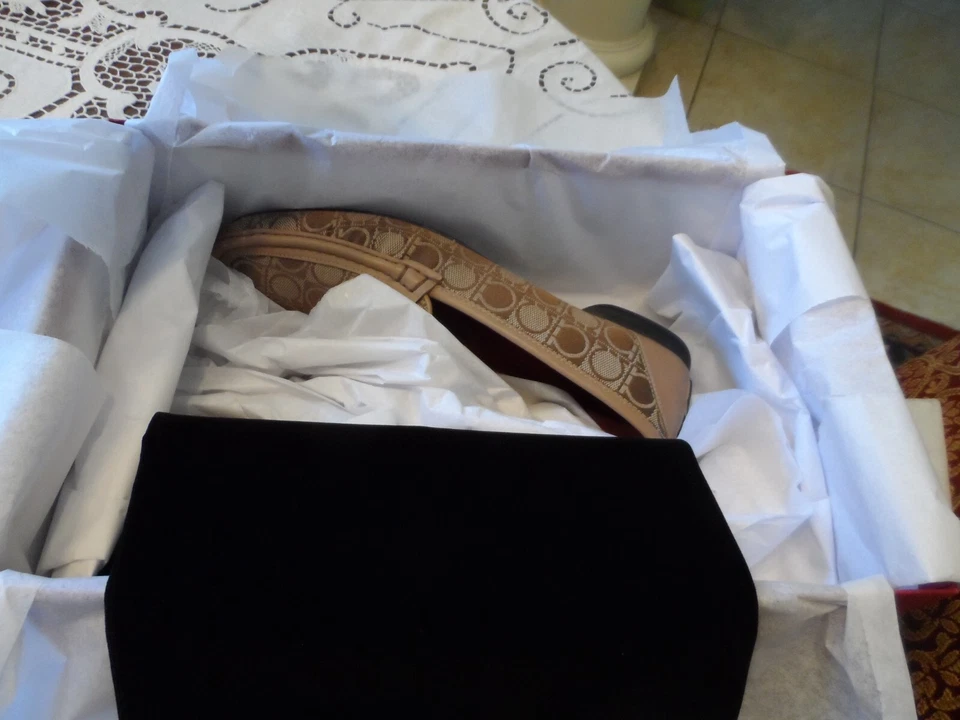 Nuevos Mocasines Salvatore Ferragamo Beige Estampado Gancini Lona-Cuero Talla 8A Foto 3 de 4