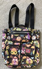 Usado en excelente estado Lily Bloom ¡Qué grito! Mochila Maya Owl Marrón Naranja Corazones Bolso Paraguas