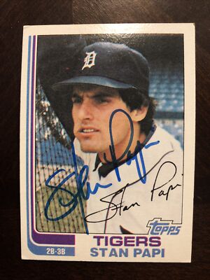 STAN PAPI 1982 TOPPS AUTOGRAPHED SIGNED AUTO BASEBALL CARD 423 TIGERS ...